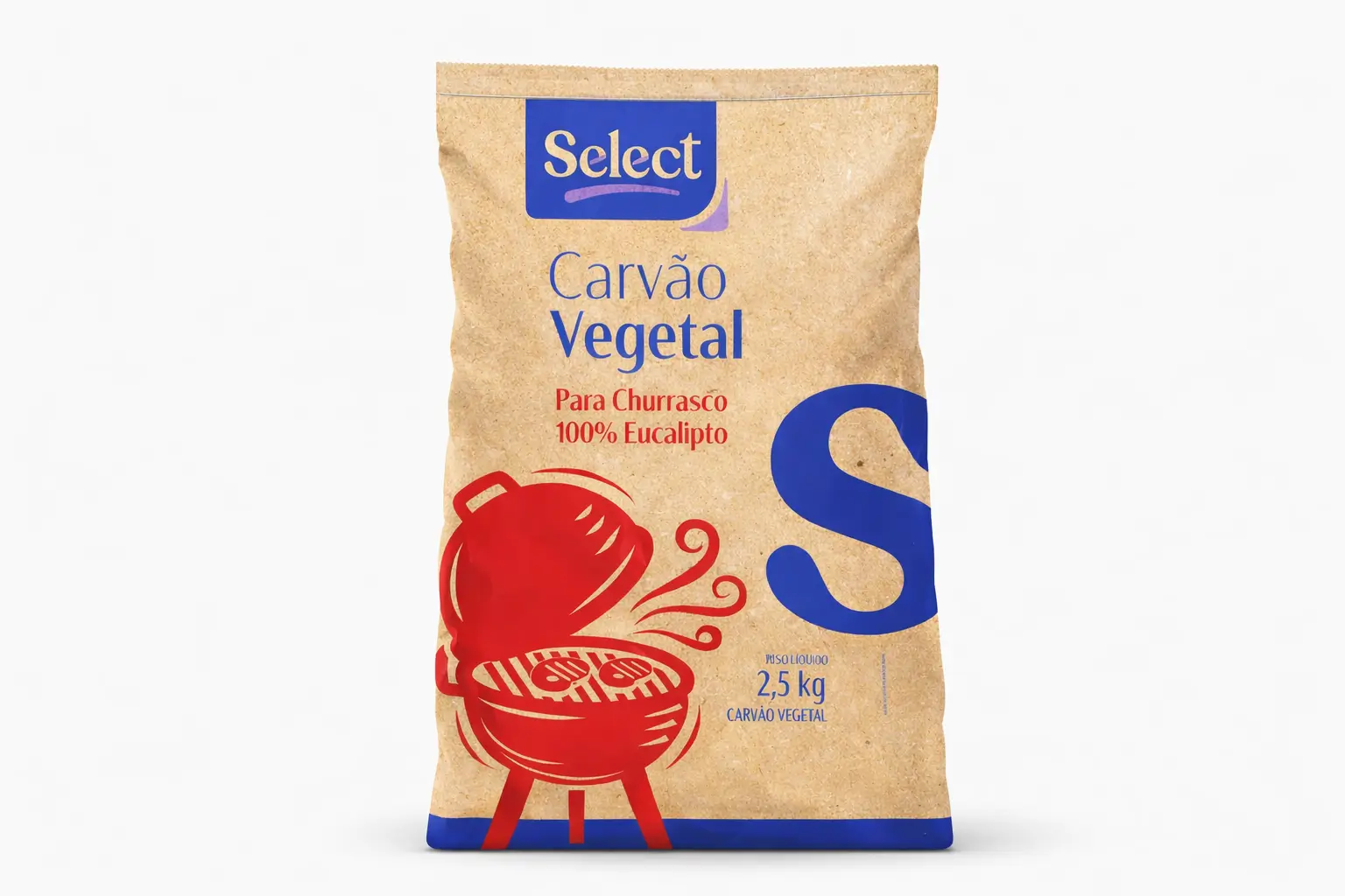 Carvão Vegetal Para Churrasco 2,5kg
